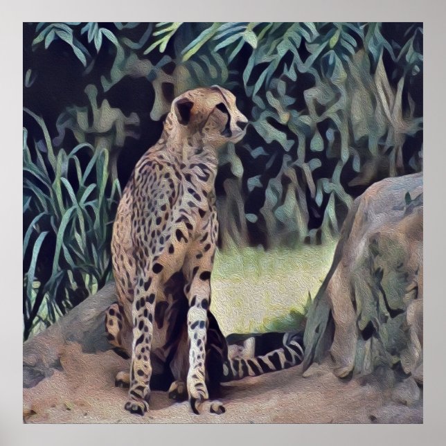 Jaguar in der Waldöllenmalerei, Poster (Vorne)