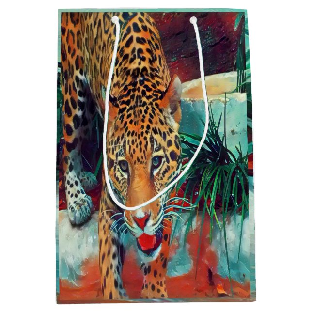 Jaguar in Motion 6234 Geschenktasche Mittlere Geschenktüte (Vorderseite)