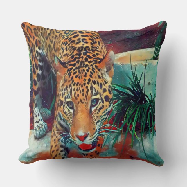 Jaguar in Motion 6234 Throw Kissen (Vorderseite)