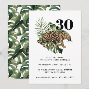 Jaguar Jungle Animal Print Wild 30. Geburtstag Einladung