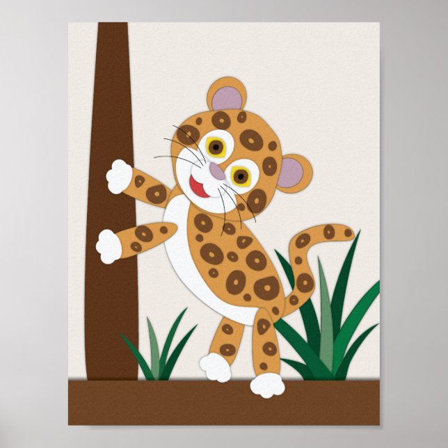 Jaguar Kinderzimmer Art Poster (Vorne)