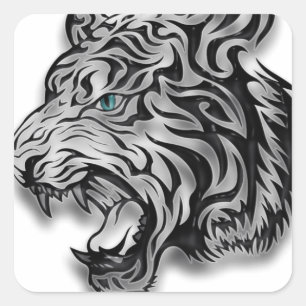 Jaguar Leopard Print Panther Pattern Quadratischer Aufkleber