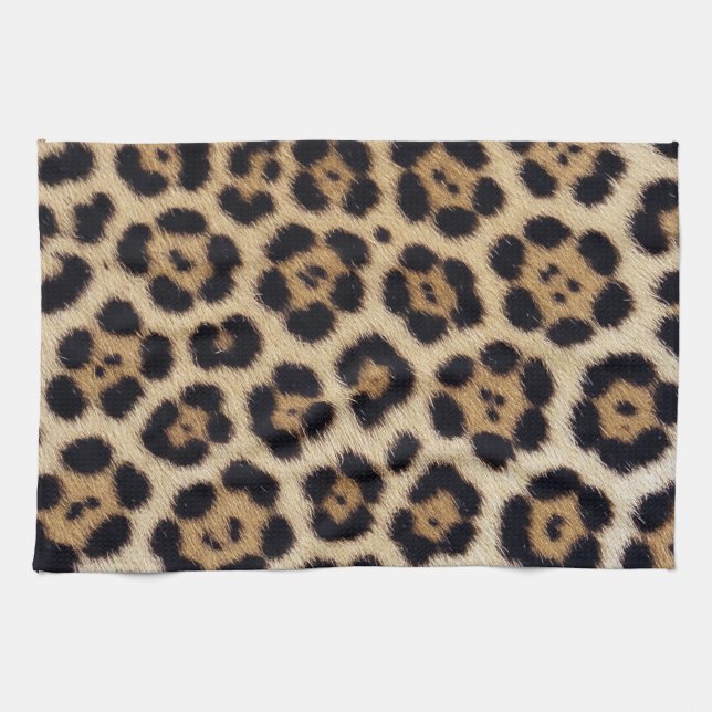 jaguar leopard textur fell haut leder tier pri geschirrtuch (Horizontal)
