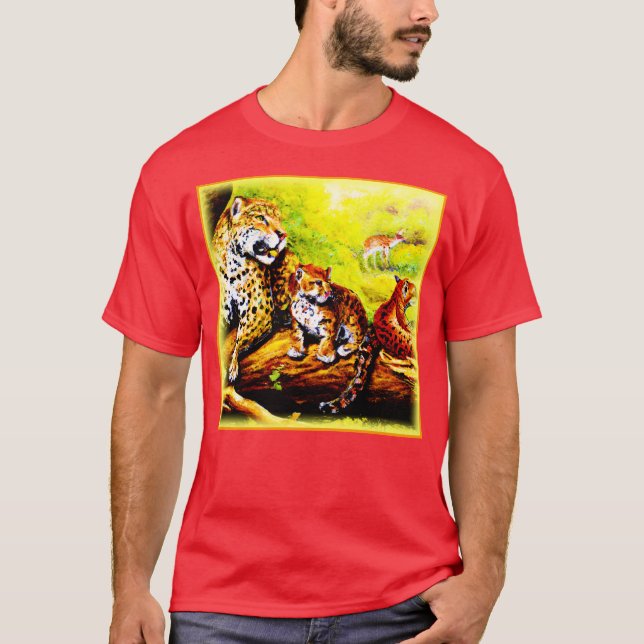 Jaguar Mama und Cubs Relaxen im Dschungel. Jetzt k T-Shirt (Vorderseite)