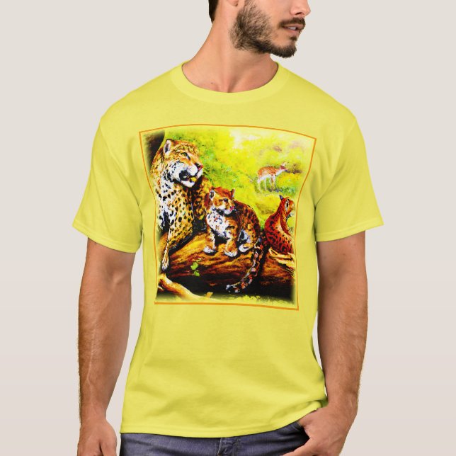 Jaguar Mama und Cubs Relaxen im Dschungel. Jetzt k T-Shirt (Vorderseite)