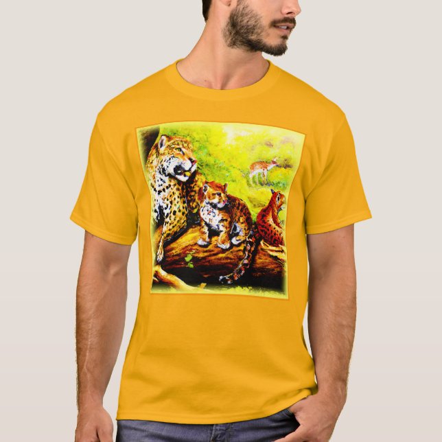 Jaguar Mama und Cubs Relaxen im Dschungel. Jetzt k T-Shirt (Vorderseite)