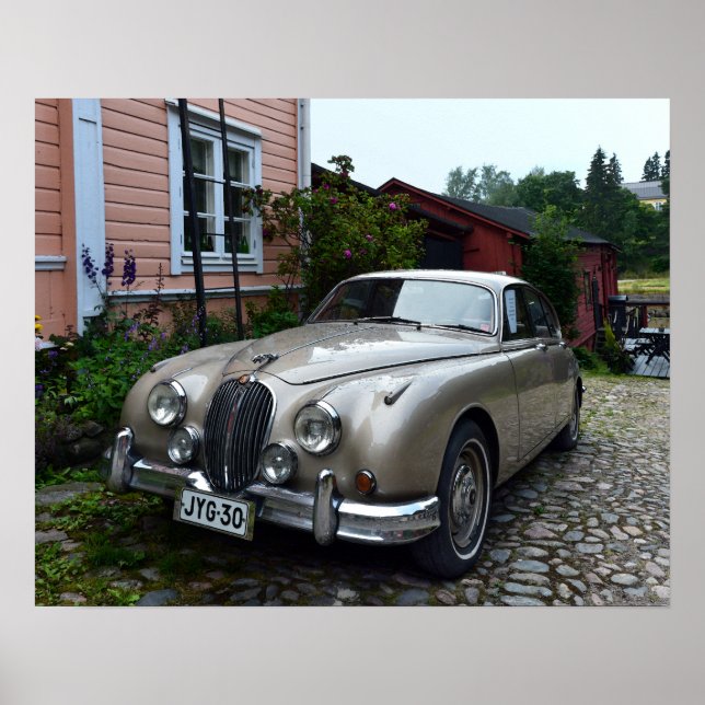 Jaguar Mark 2 in Porvoo, Finnland Poster (Vorne)