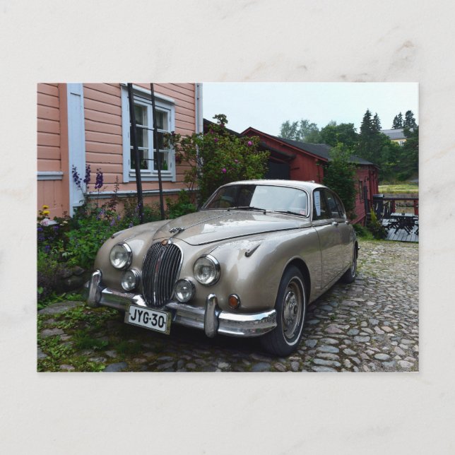 Jaguar Mark 2 in Porvoo, Finnland Postkarte (Vorderseite)