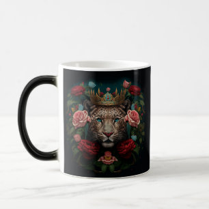Jaguar mit Blumenkrone Malerei Verwandlungstasse