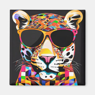 Jaguar mit Sonnenbrille Magnet