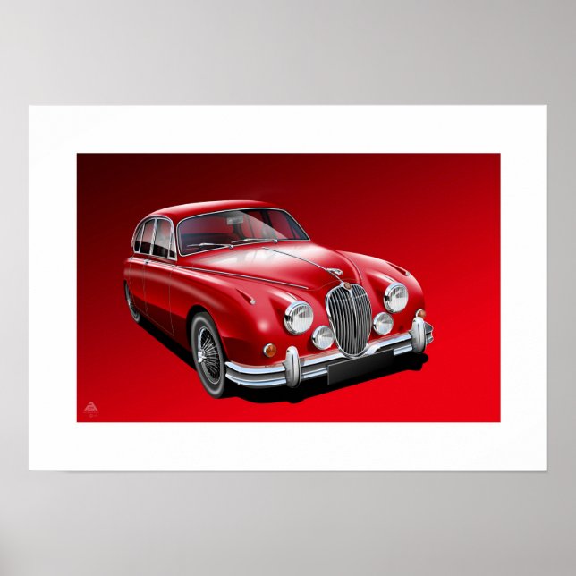 Jaguar MK2 Poster Illustration (Vorne)