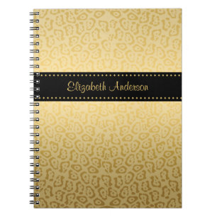 Jaguar Muster Luxus Schwarz und Gold Animal Print Notizblock