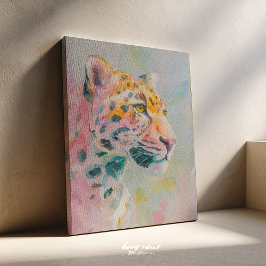 Jaguar Painting – Wild Jungle Art Print, Tropical  Leinwanddruck