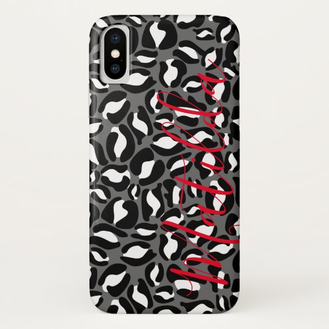 Jaguar Pattern Drucken Schwarz-weißer Personalisie Case-Mate iPhone Hülle (Rückseite)