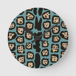 Jaguar Pattern in Beachcolors Runde Wanduhr