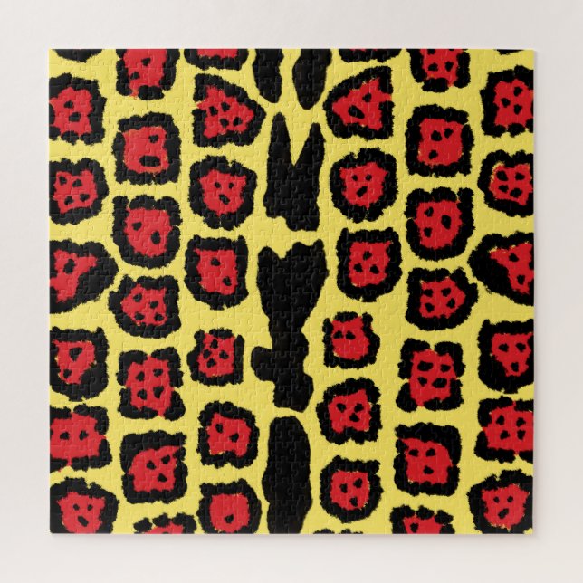 Jaguar Pattern in Blood Orange on Lemon Curd Puzzle (Vertikal)
