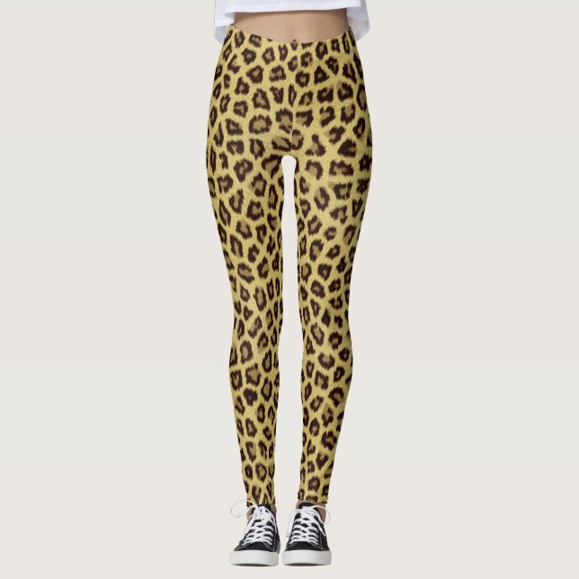 Jaguar-Pelz-Muster Legging Leggings (Vorderseite)