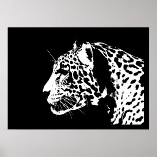 Jaguar Poster Print - Black & White Jaguar Poster