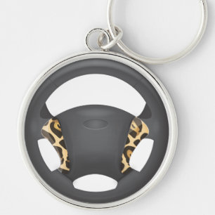 Jaguar Print Steering Wheel Schlüsselanhänger