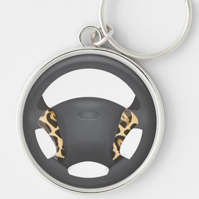 Jaguar Print Steering Wheel Schlüsselanhänger (Vorne)