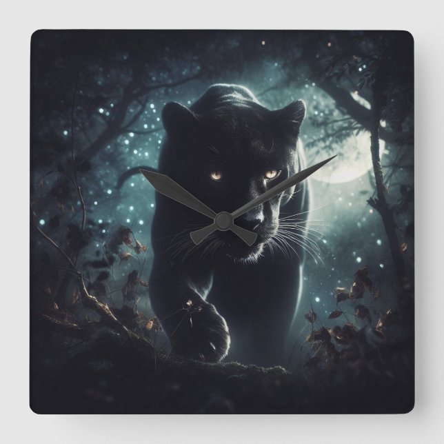 Jaguar Quadratische Wanduhr (Vorderseite)