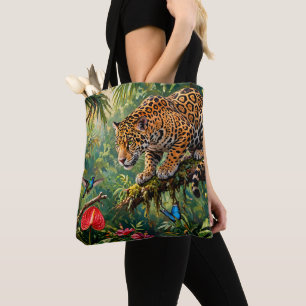 Jaguar Regenwald Kolibris Schmetterlinge Blumen