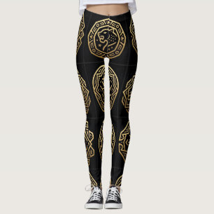 Jaguar-Schatten-Glyphenmuster-Kunst Leggings