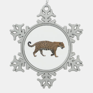 Jaguar Schneeflocken Zinn-Ornament