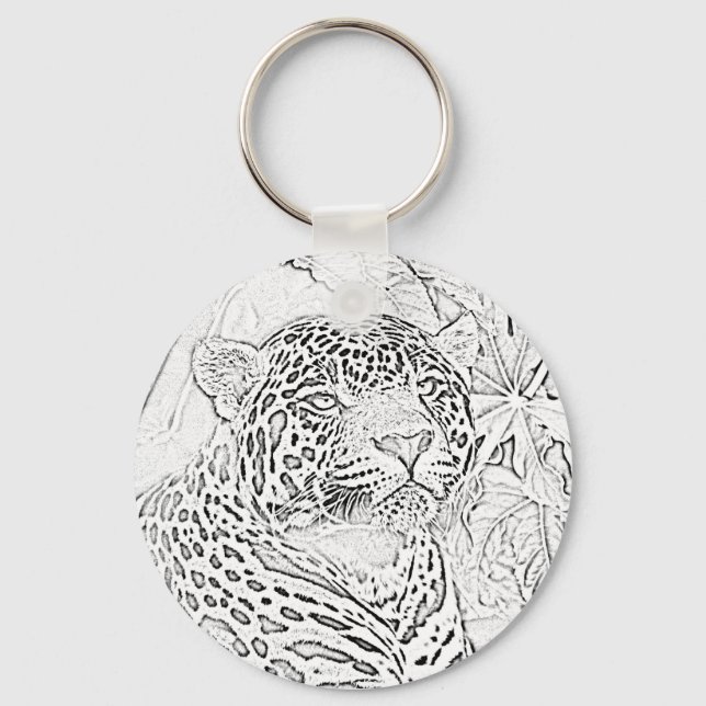 Jaguar (schwarz) Schlüsselanhänger (Vorderseite)