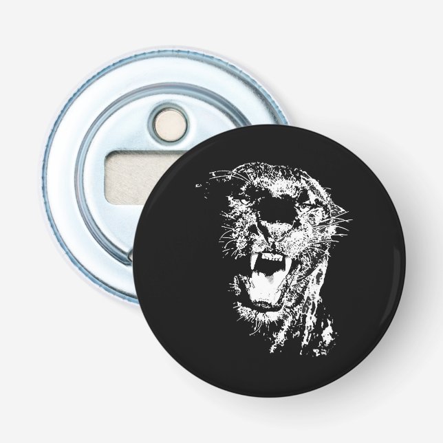 Jaguar - Schwarzer Panther Flaschenöffner (Vorderseite)