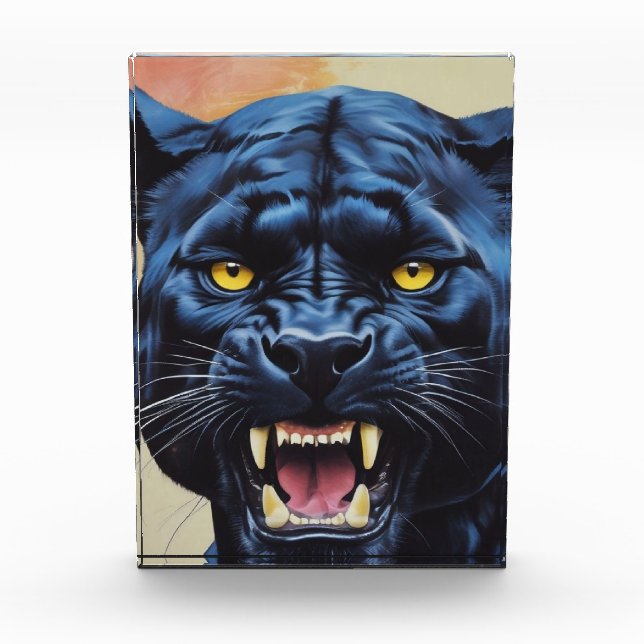 Jaguar - Schwarzer Panther Fotoblock (Vorderseite)