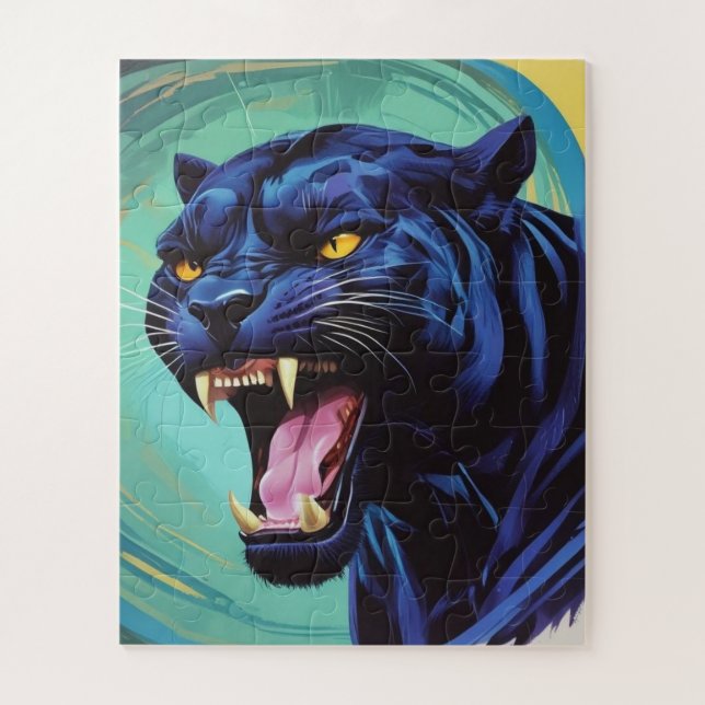 Jaguar - Schwarzer Panther Puzzle (Vertikal)