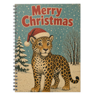 Jaguar Snow Lane Animal Weihnachtsnotizbuch Notizblock
