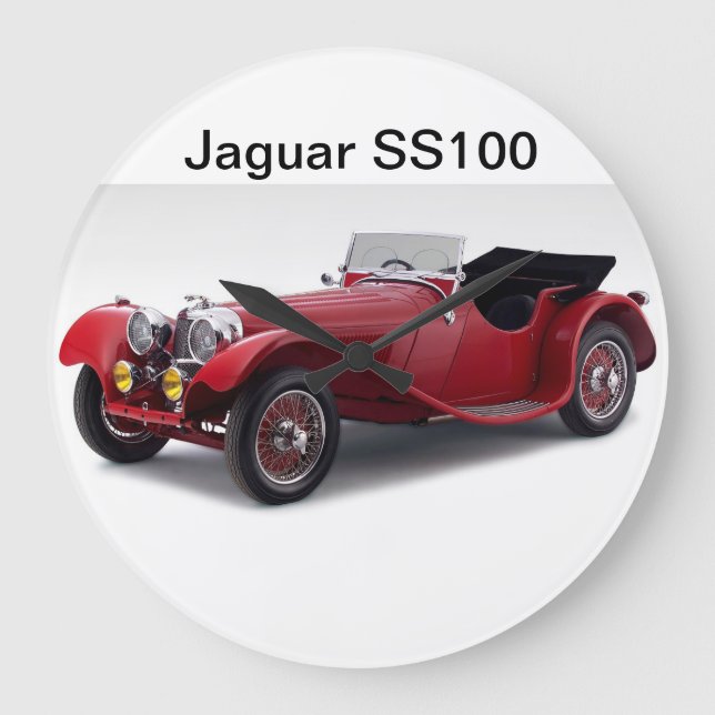 Jaguar SS100 Große Wanduhr (Vorderseite)