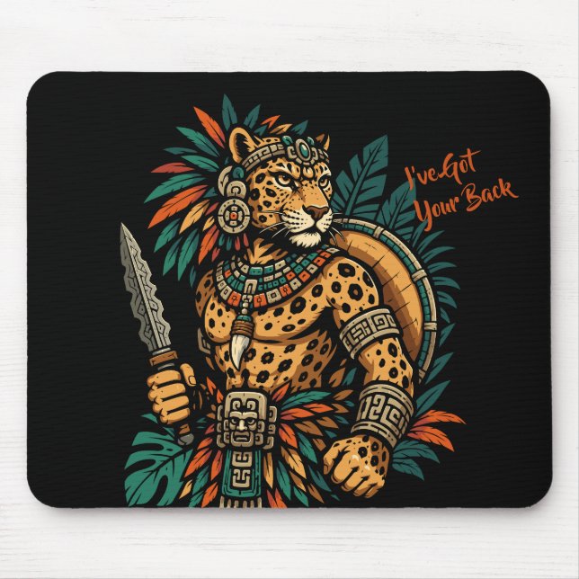 Jaguar-Stammeskrieger Vintage Mousepad (Vorne)