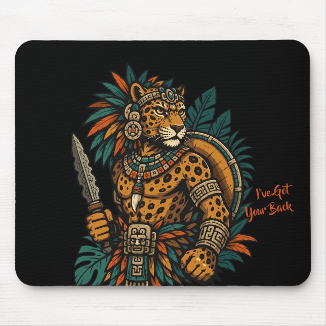 Jaguar-Stammeskrieger Vintage Mousepad (Vorne)