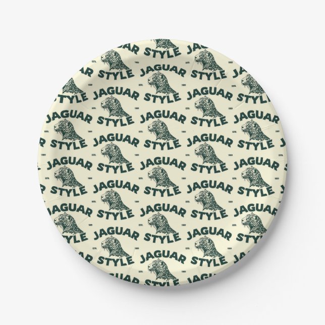 Jaguar-Teller aus Papier Pappteller (Vorderseite)