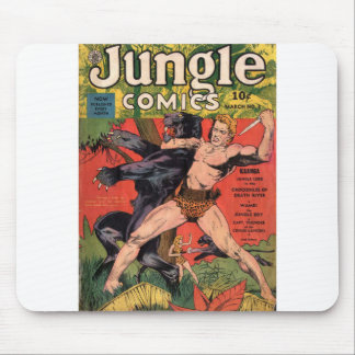 Jaguar - Vintage Dschungel-Comicen - Retro-Dschung Mousepad