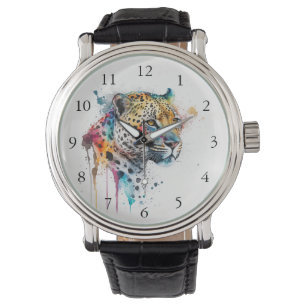 Jaguar Watercolor Armbanduhr