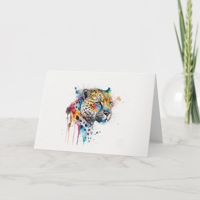 Jaguar Watercolor Karte (Vorderseite)