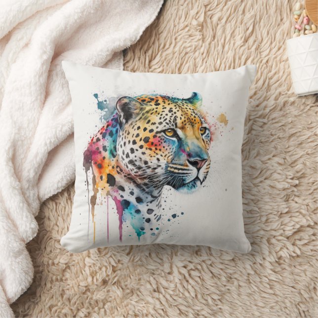Jaguar Watercolor Kissen (Decke)