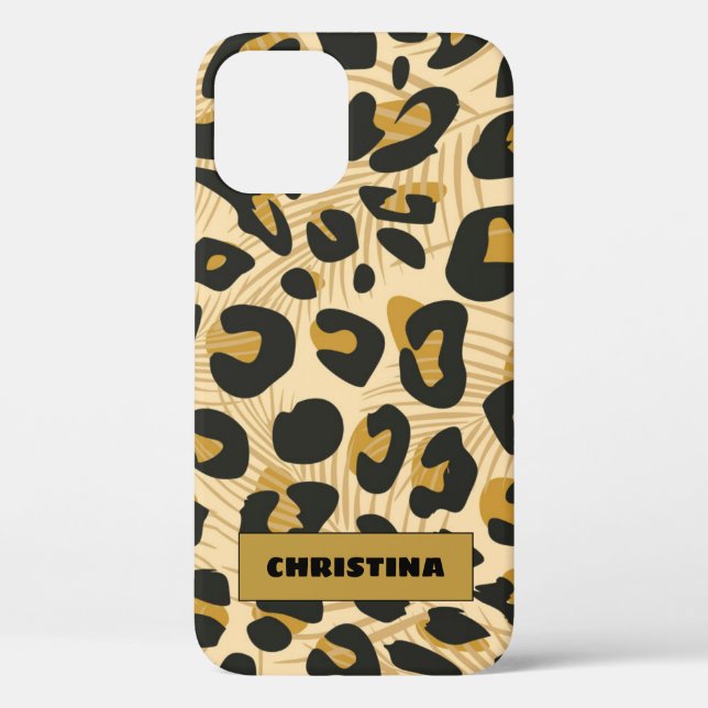 Jaguar Wild Animal Print Personalisiert Name Case-Mate iPhone Hülle (Rückseite)