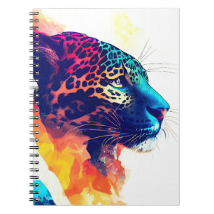 Jaguar Wild Nature Animal Color Art Malerei Notizblock