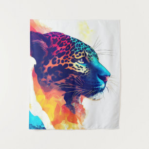 Jaguar Wild Nature Animal Color Art Malerei Wandteppich