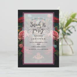 Jaguar with Crown in Flowers Painting Einladung