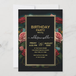 Jaguar with Crown in Flowers Painting Einladung