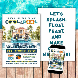 Jaguars Pool Party Einladung