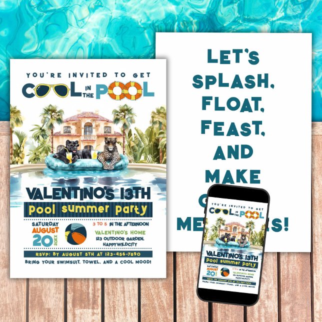 Jaguars Pool Party Einladung (Von Creator hochgeladen)