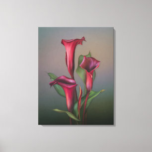Jaguarwomans "rostiges Calla-Lilien-Porträt " Leinwanddruck