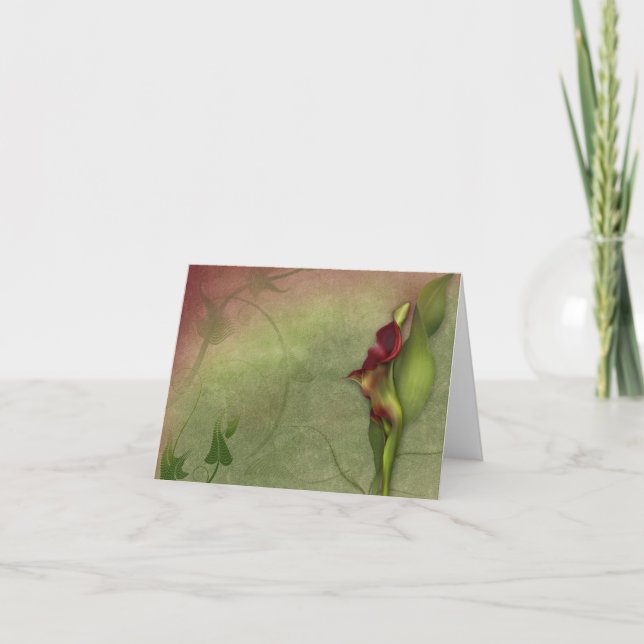 Jaguarwomans "rotes Calla-Lilien-Porträt #4 " Karte (Vorderseite)